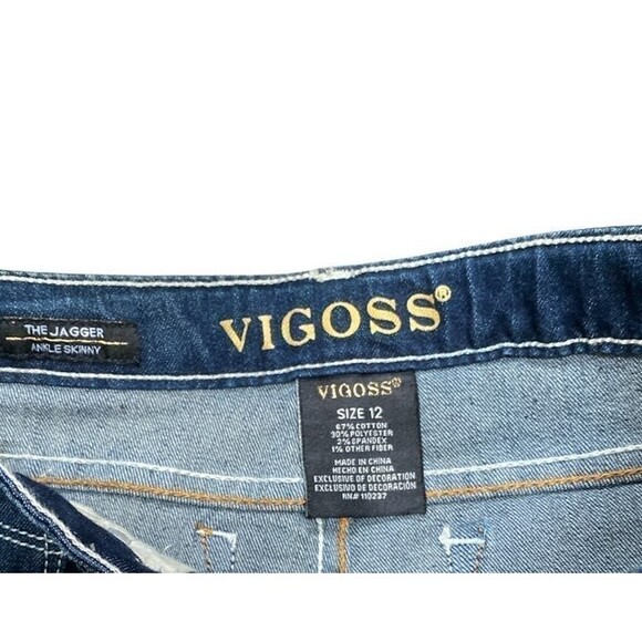 VIGOSS The Jagger Ankle Skinny Jeans Sequined Star Wild Youth Size 12 Waist 26" - Picture 7 of 7
